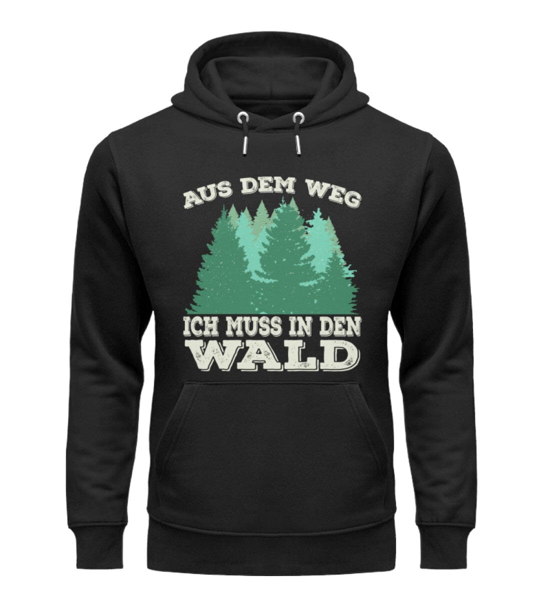 Geh aus dem Weg ich muss in den Wald - Unisex Premium Bio Hoodie Black XS