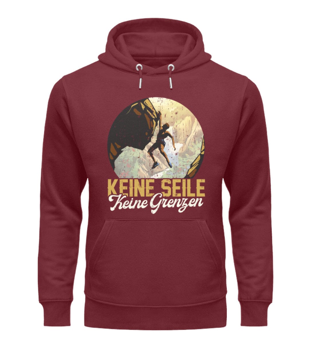 Keine Seile Keine Grenzen - Unisex Premium Bio Hoodie Burgundy S