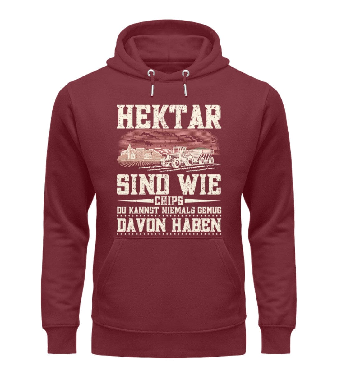 Hektar sind wie Chips - Unisex Premium Bio Hoodie Burgundy S