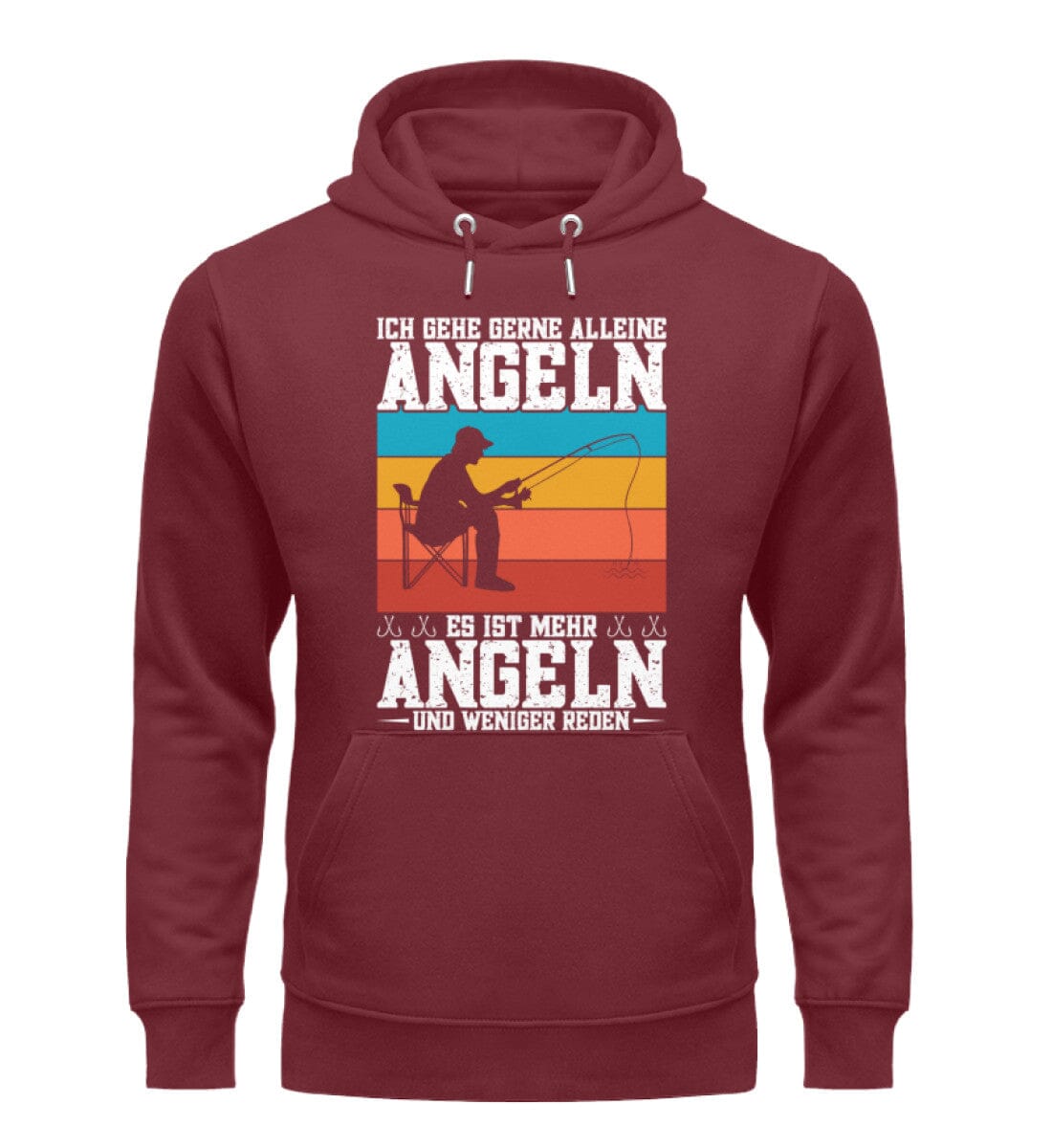 Allein Angeln mehr angeln weniger reden - Unisex Premium Bio Hoodie Burgundy S