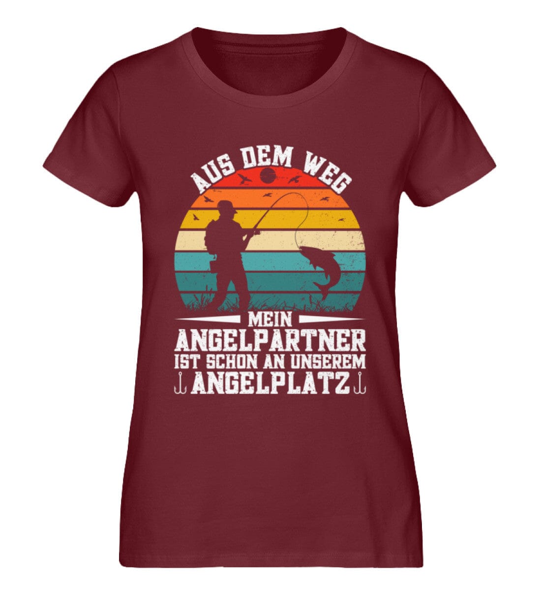 Aus dem Weg mein Angelpartner wartet - Damen Premium Bio Shirt Burgundy XS