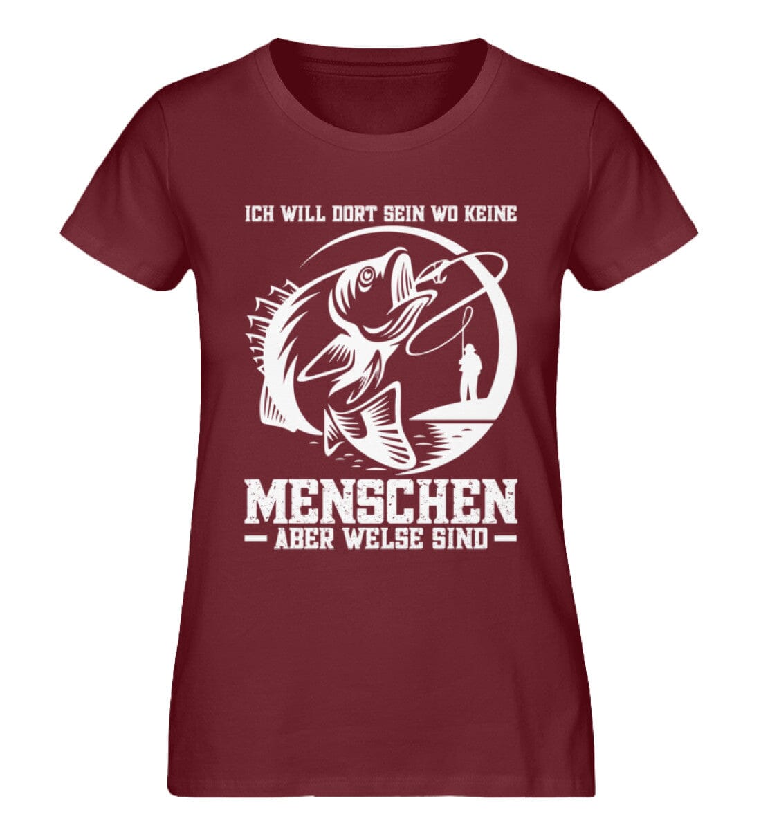 Keine Menschen aber Welse - Damen Premium Bio Shirt Burgundy XS
