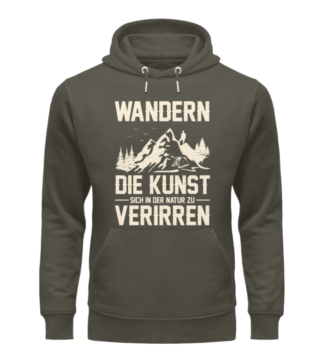Wandern die Kunst sich in der Natur zu verirren - Unisex Premium Bio Hoodie Khaki XS