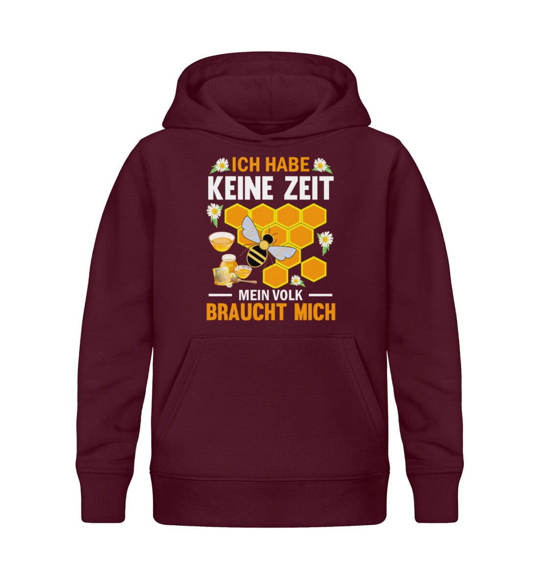 Keine Zeit mein Volk braucht mich - Kinder Bio Hoodie Burgundy 12/14 (152/164)