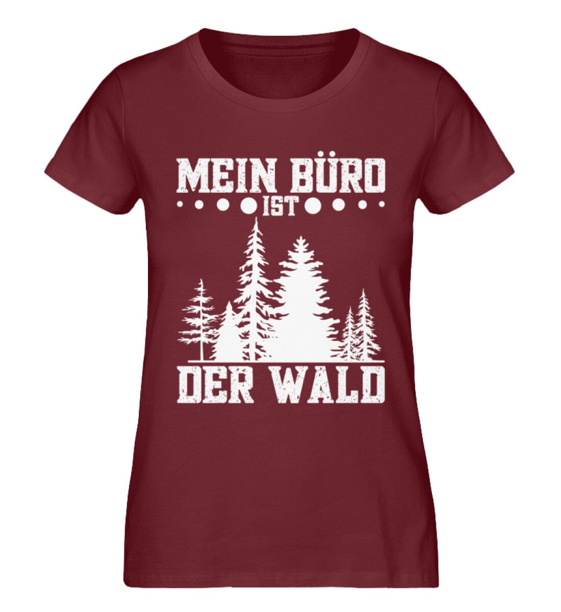 Mein Büro ist der Wald - Damen Premium Organic Shirt Burgundy XS