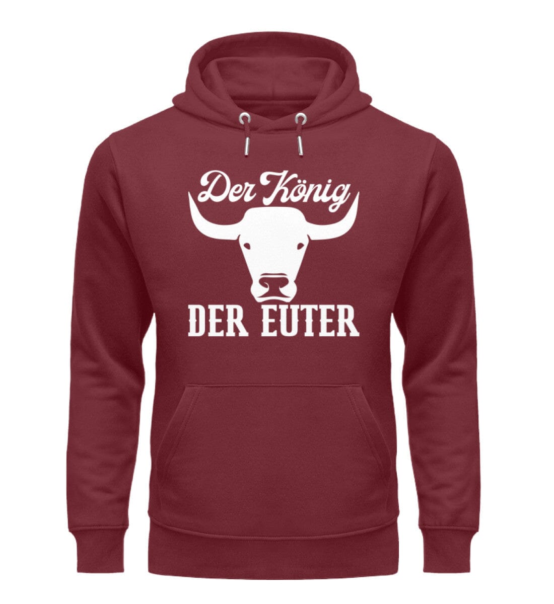 Der König der Euter - Unisex Organic Hoodie Burgundy S