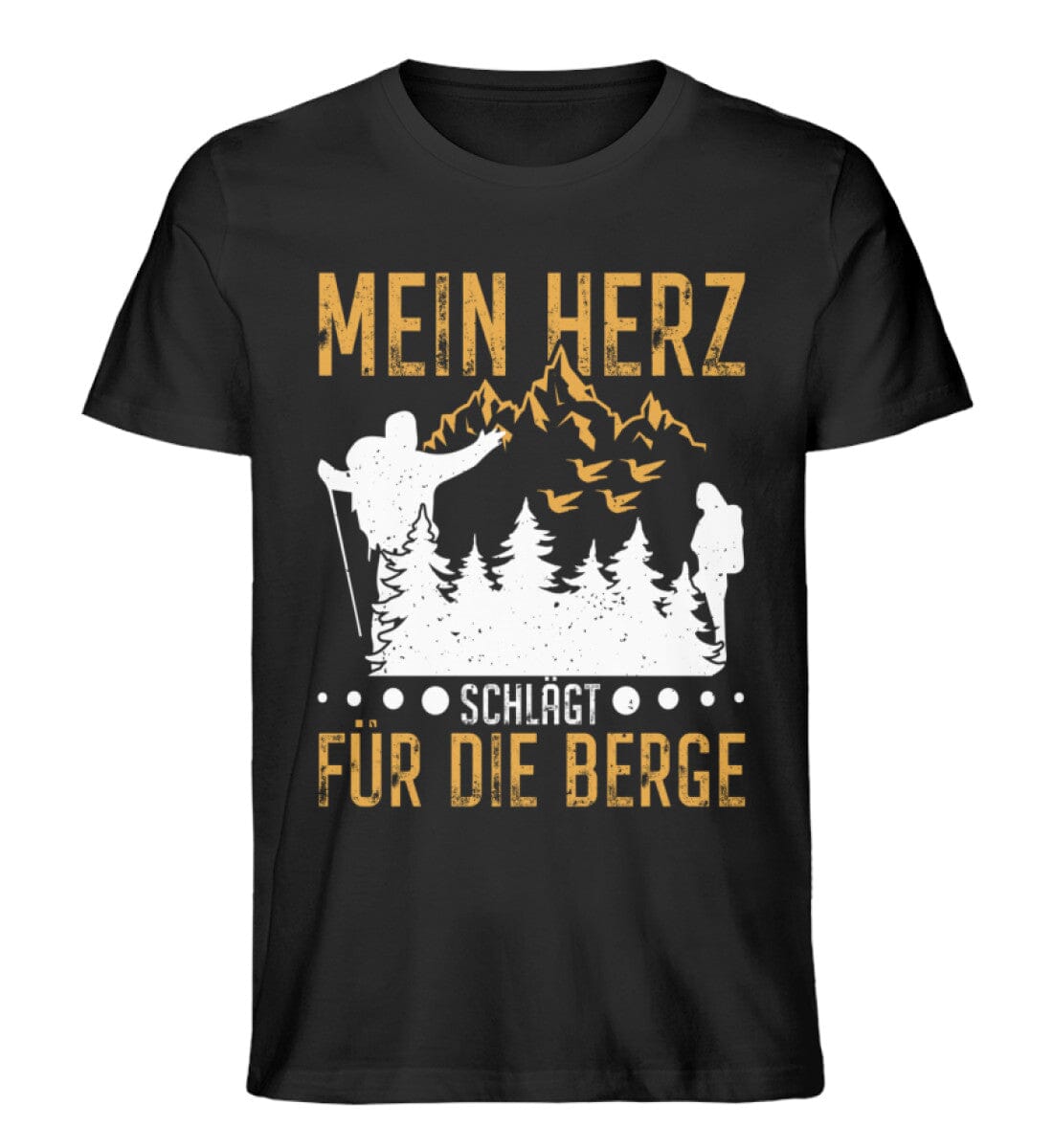 Mein Herz schlägt für die Berge - Unisex Premium Bio Shirt Black XS