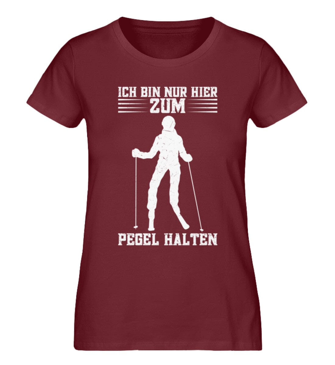 Ich bin zum Pegel halten hier - Damen Premium Organic Shirt Burgundy XS