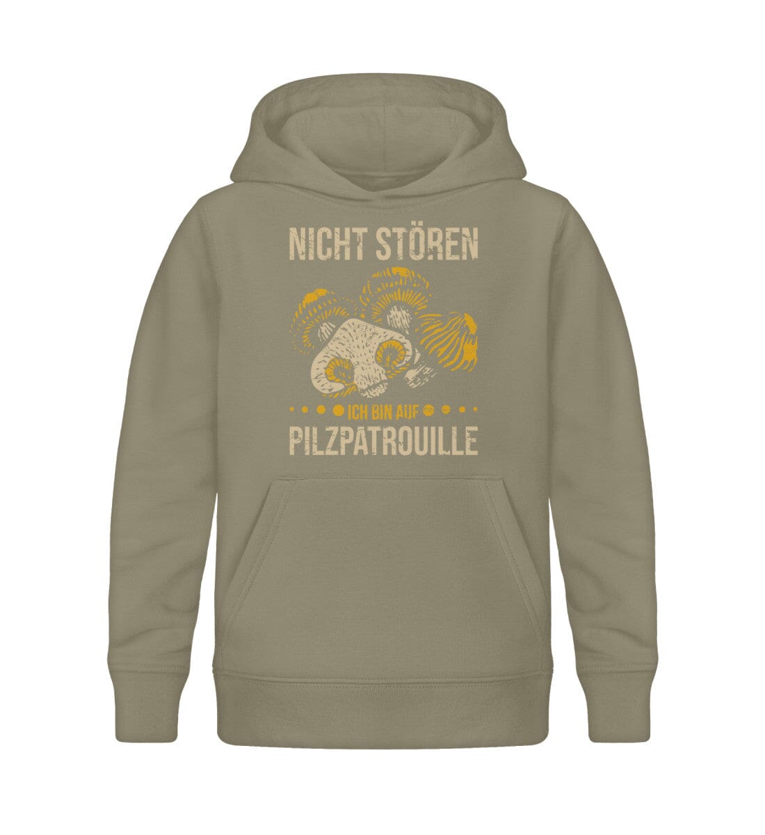 Nicht stören ich bin auf Pilzpatrouille - Kinder Bio Hoodie Khaki 12/14 (152/164)