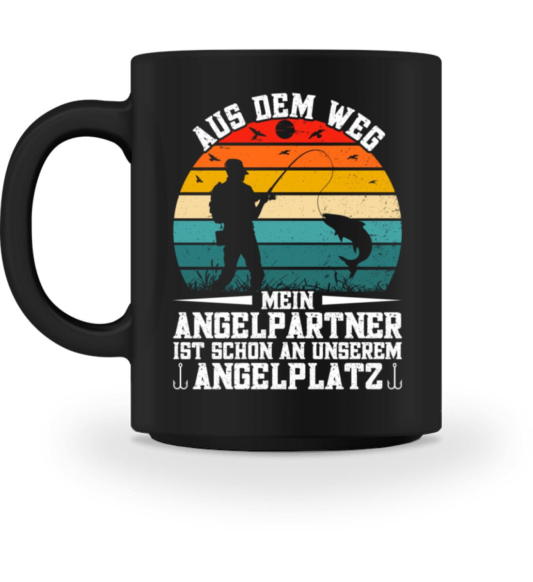 Aus dem Weg mein Angelpartner wartet - Tasse Black M