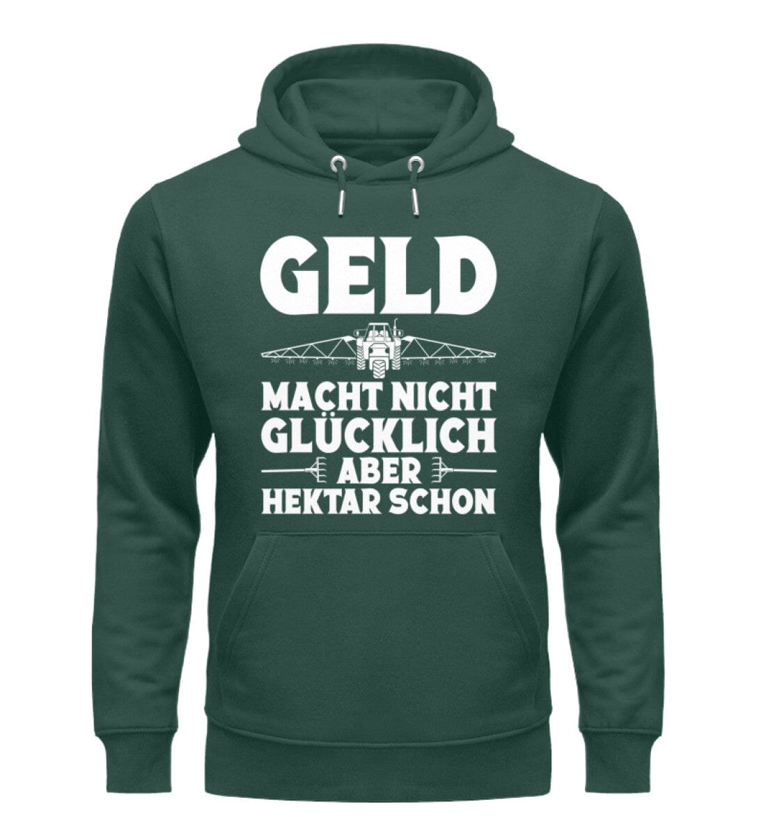 Geld macht nicht glücklich aber Hektar - Unisex Organic Hoodie Glazed Green S