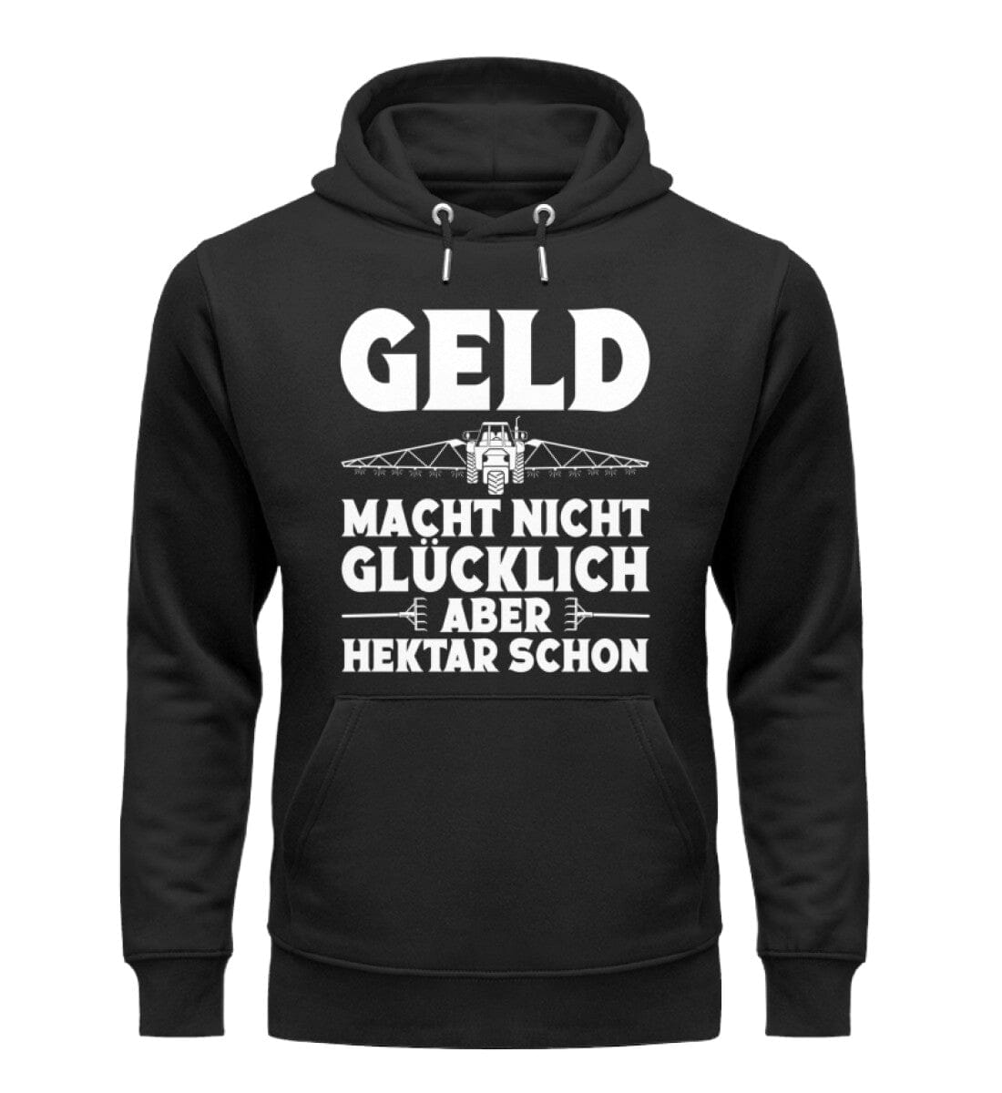 Geld macht nicht glücklich aber Hektar - Unisex Organic Hoodie Black XS