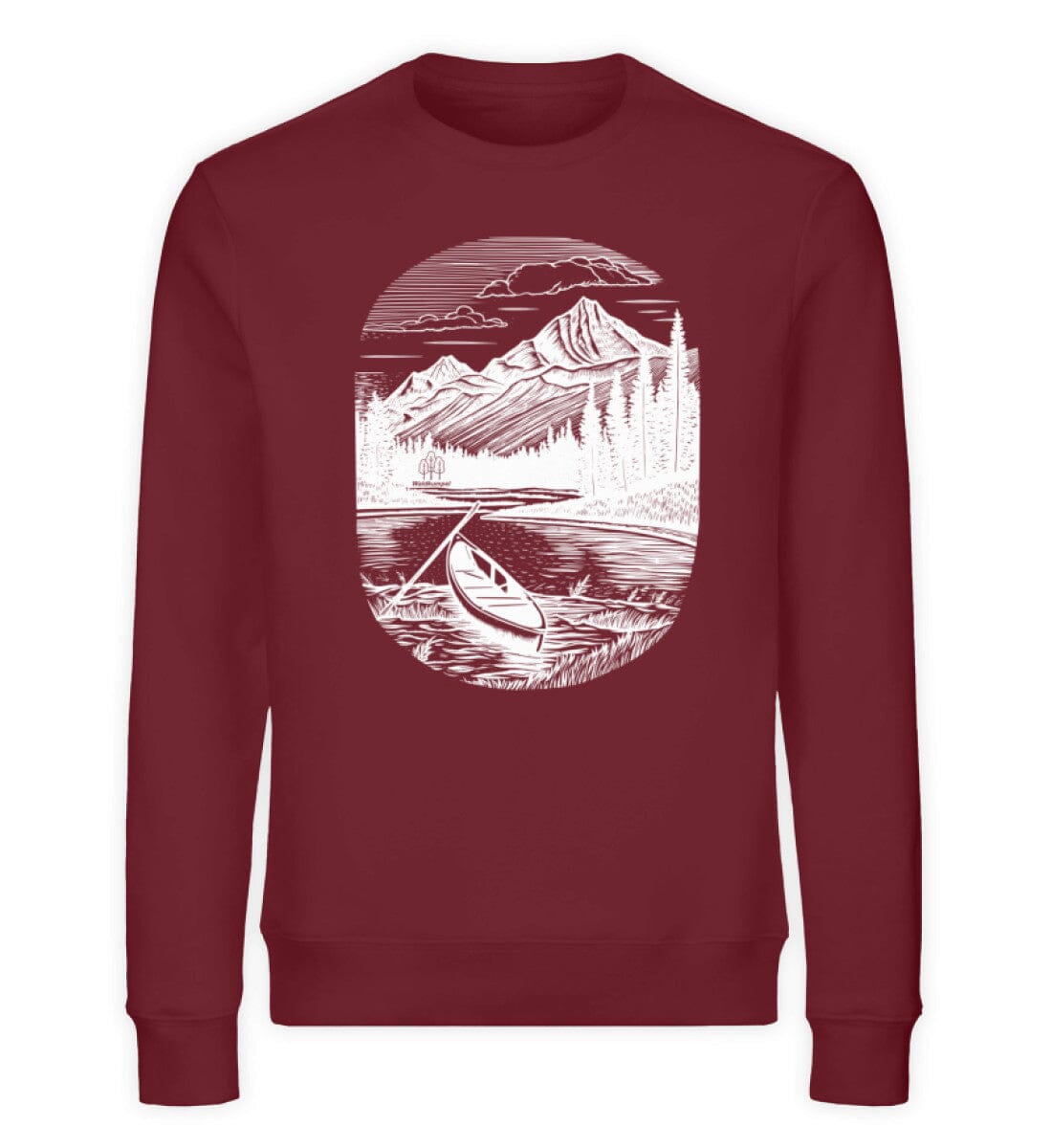 Kanu in der Wildnis - Unisex Bio Sweatshirt Burgundy S
