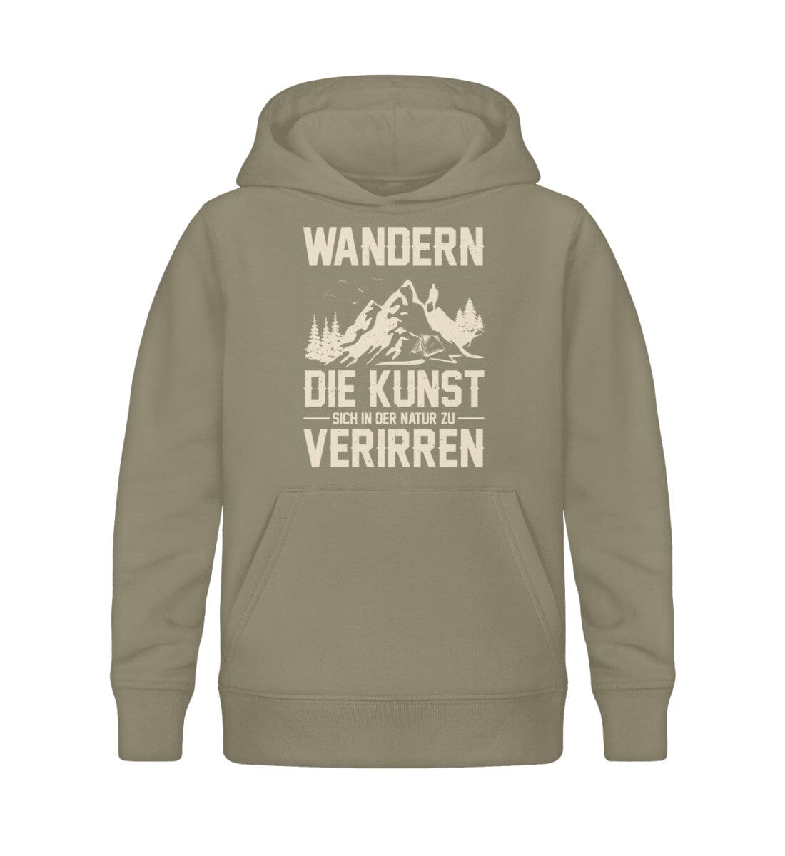 Wandern die Kunst sich in der Natur zu verirren - Kinder Bio Hoodie Khaki 12/14 (152/164)
