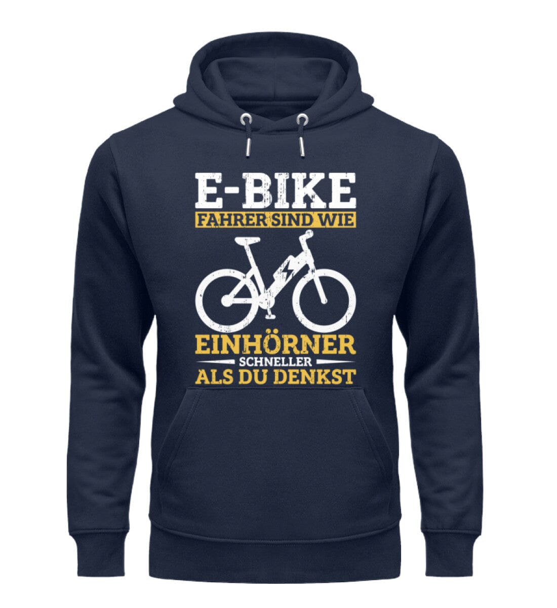 E-Bike Fahrer sind Einhörner - Unisex Premium Bio Hoodie French Navy XS