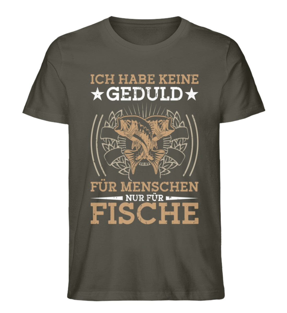 Ich habe nur Geduld für Fische - Unisex Premium Bio Shirt Khaki S