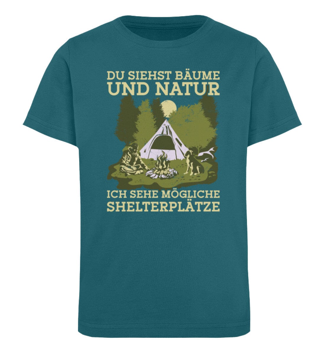 Du siehst Bäume ich sehe Shelterplätze - Kinder Bio Shirt Ocean Depth 12/14 (152/164)