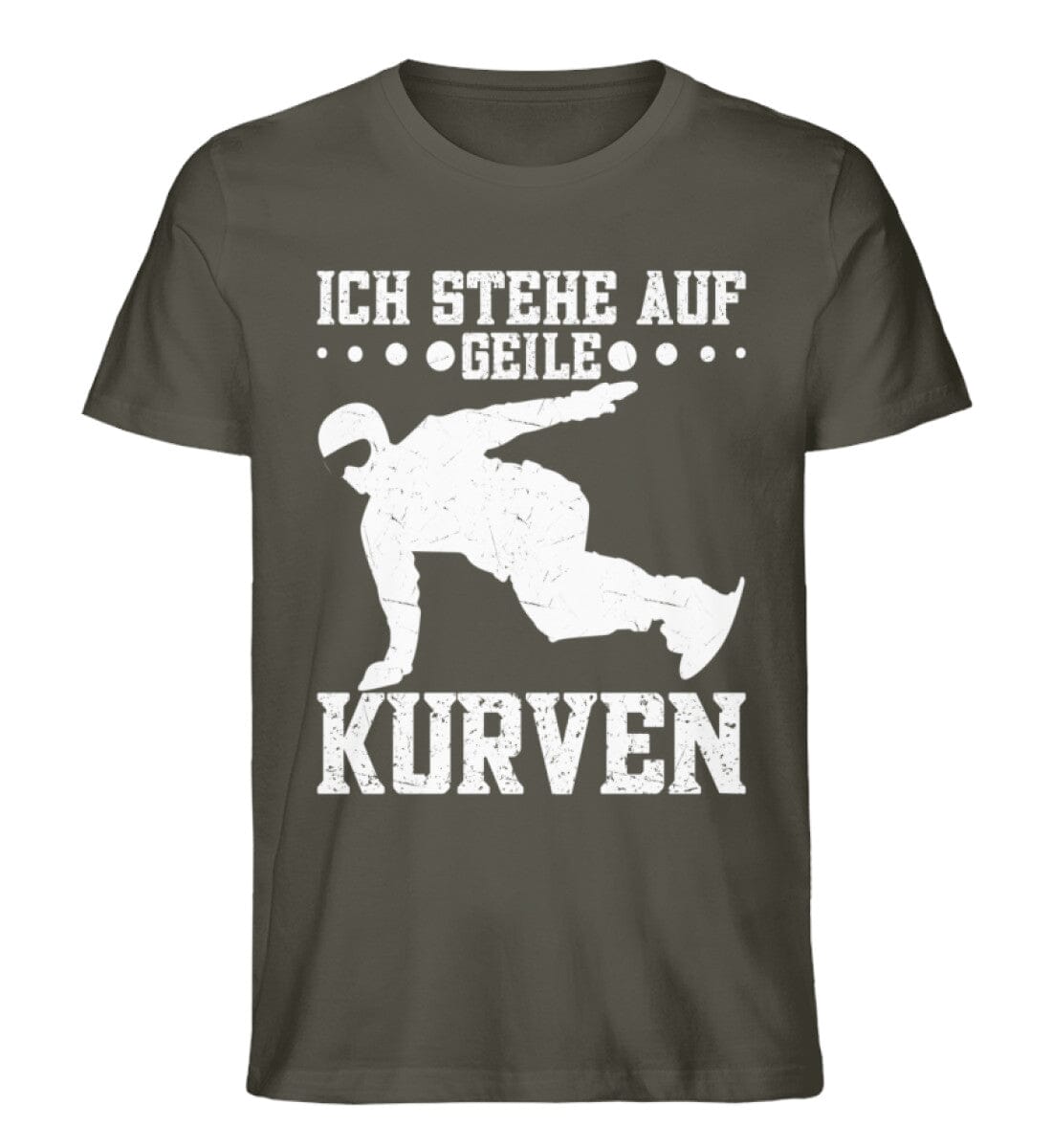 Ich stehe auf geile Kurven Snowboard - Unisex Premium Bio Shirt Khaki S