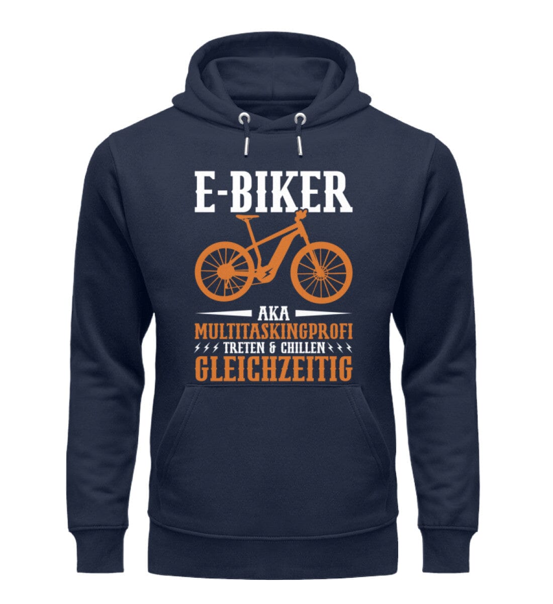 E-Biker treten und chillen gleichzeitig - Unisex Organic Hoodie French Navy XS