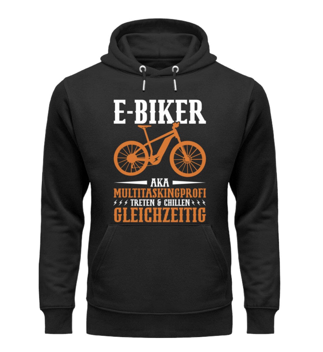 E-Biker treten und chillen gleichzeitig - Unisex Organic Hoodie Black XS