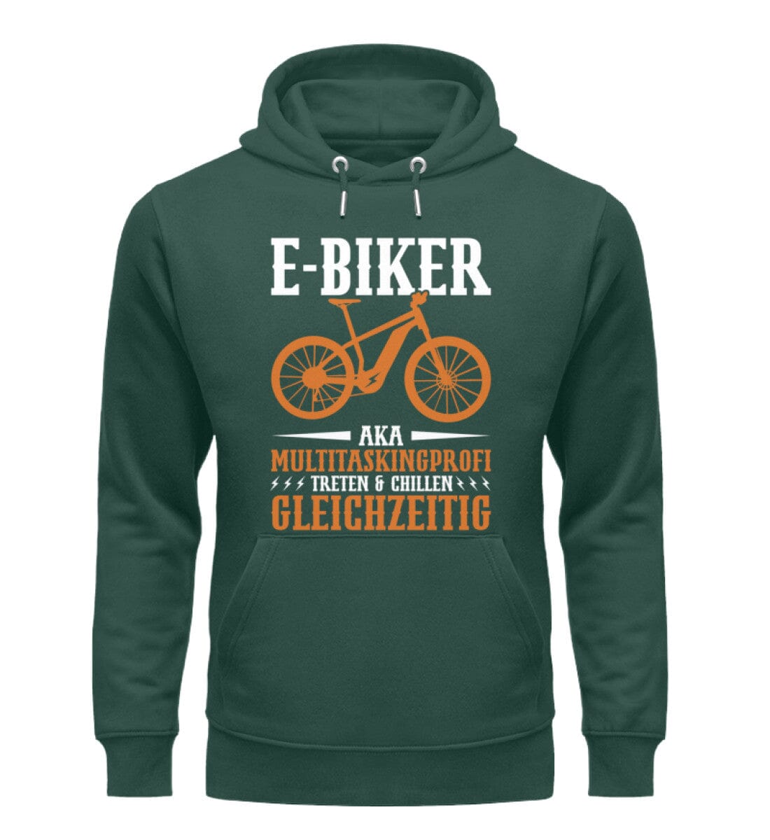 E-Biker treten und chillen gleichzeitig - Unisex Organic Hoodie Glazed Green S