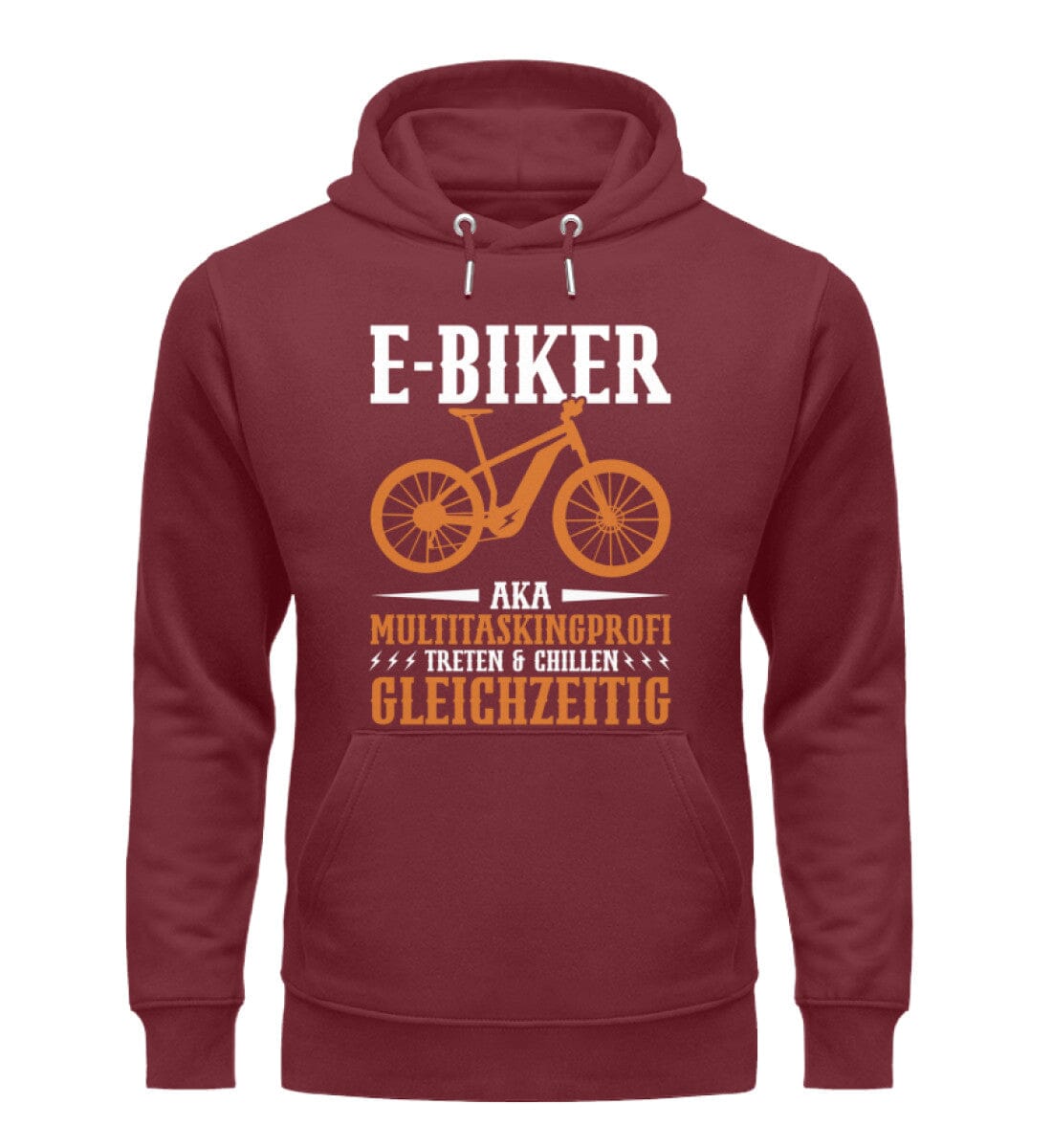 E-Biker treten und chillen gleichzeitig - Unisex Organic Hoodie Burgundy S