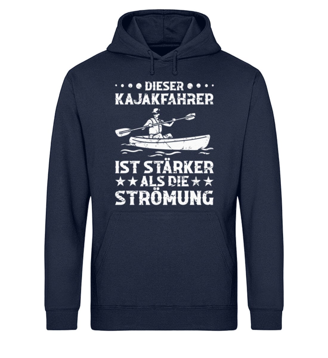 Kajakfahrer ist stärker als die Strömung - Unisex Bio Hoodie French Navy XS