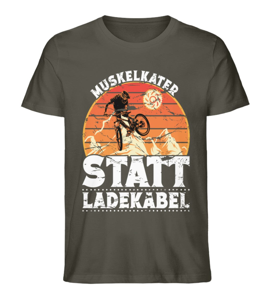 Muskelkater statt Ladekabel - Unisex Premium Bio Shirt Khaki S