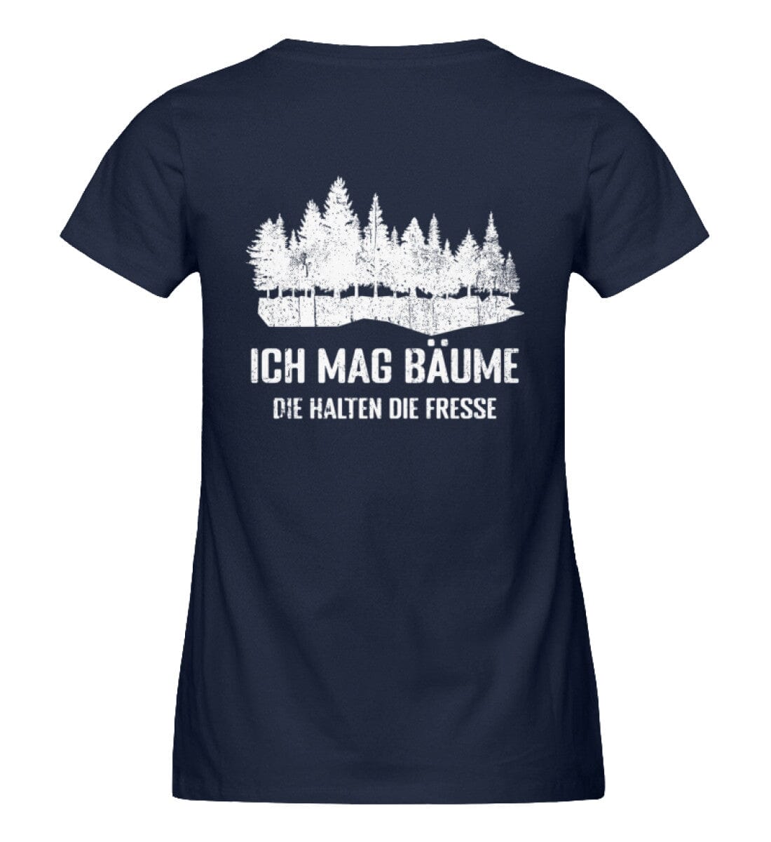 Bäume halten die Fresse RÜCKENDRUCK - Damen Premium Bio Shirt French Navy XS