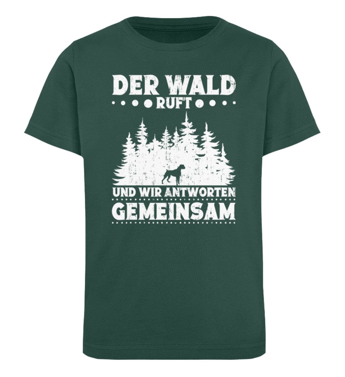 Der Wald ruft und wir antworten gemeinsam - Kinder Bio Shirt Glazed Green 12/14 (152/164)