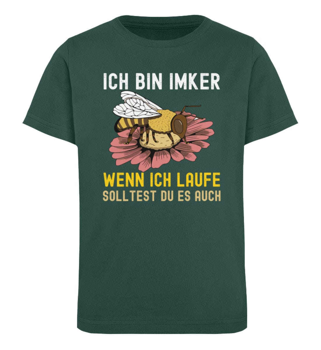 Ich bin Imker wenn ich laufe - Kinder Bio Shirt Glazed Green 12/14 (152/164)