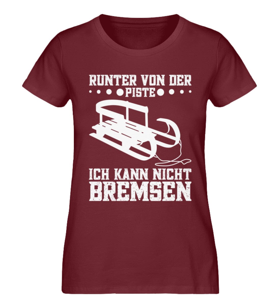 Runter von der Piste Schlittenfahren Rodel - Damen Premium Organic Shirt Burgundy XS