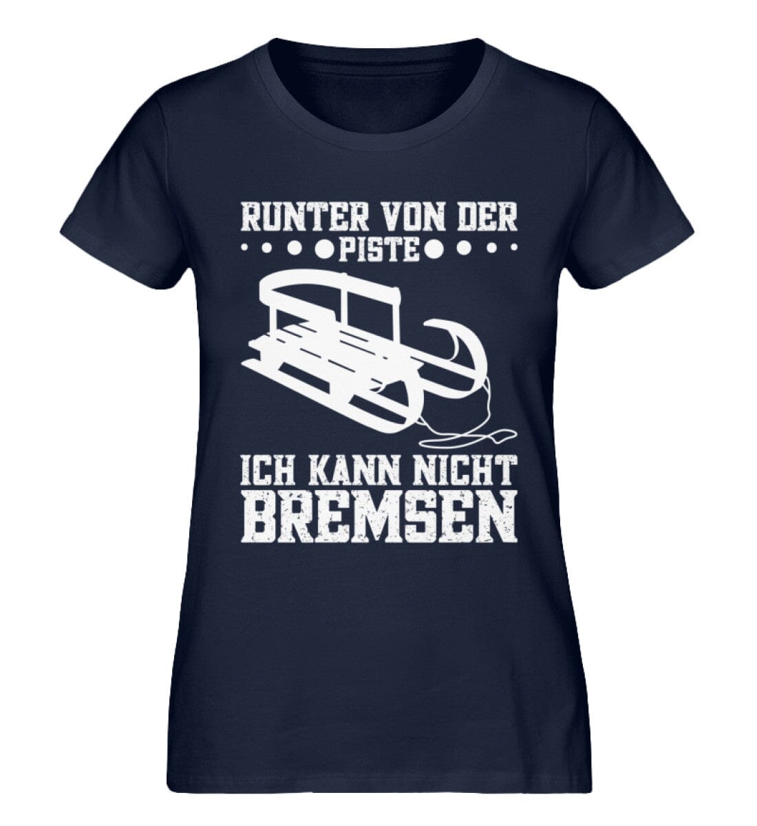Runter von der Piste Schlittenfahren Rodel - Damen Premium Organic Shirt French Navy XS