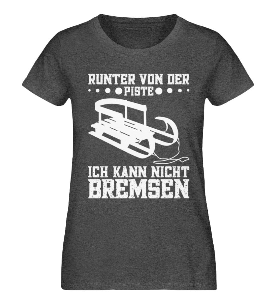 Runter von der Piste Schlittenfahren Rodel - Damen Premium Organic Shirt Dark Heather Grey XS