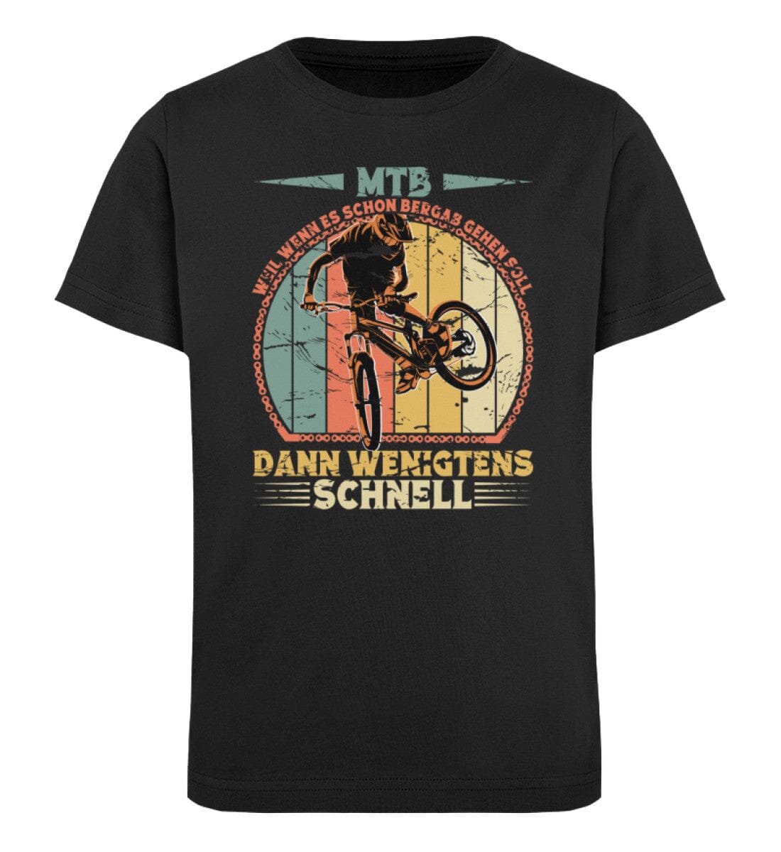 MTB wenn es schon Bergab gehen soll dann schnell - Kinder Bio Shirt Black 12/14 (152/164)