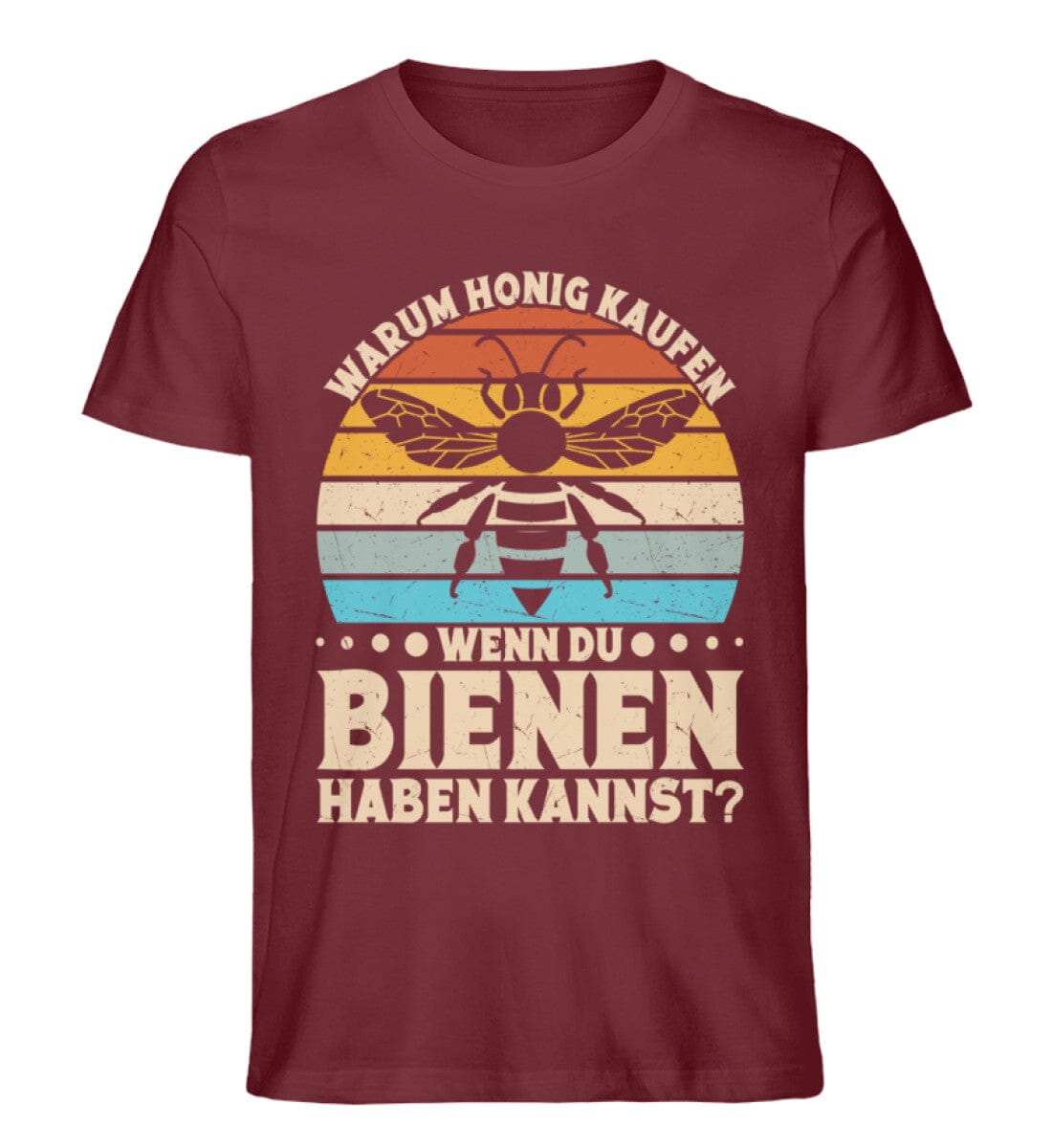 Warum Honig kaufen - Unisex Premium Bio Shirt Burgundy S