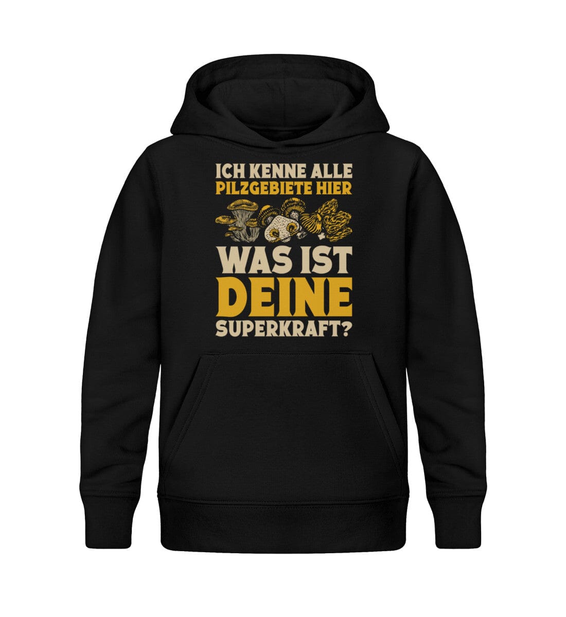 Ich kenne alle Pilzgebiete - Kinder Bio Hoodie Black 12/14 (152/164)
