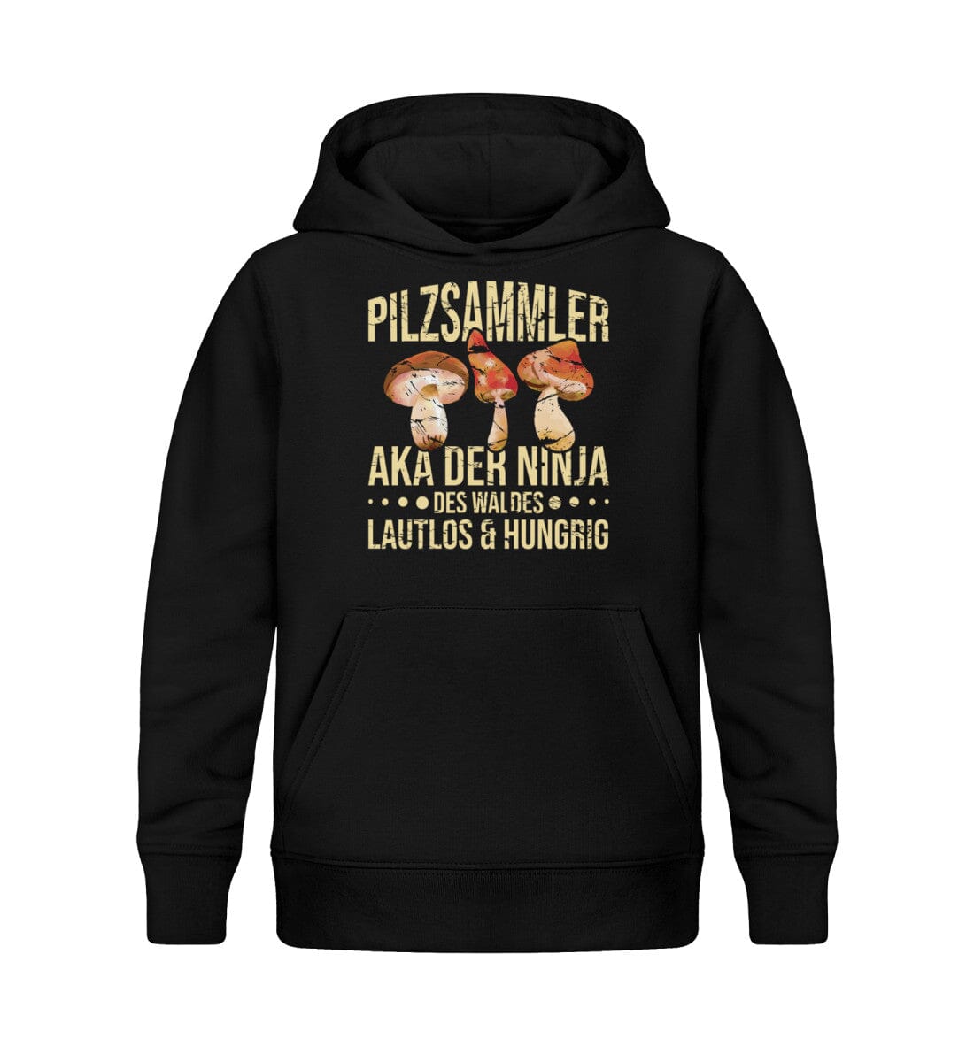 Pilzsammler aka der Ninja des Waldes - Kinder Bio Hoodie Black 12/14 (152/164)