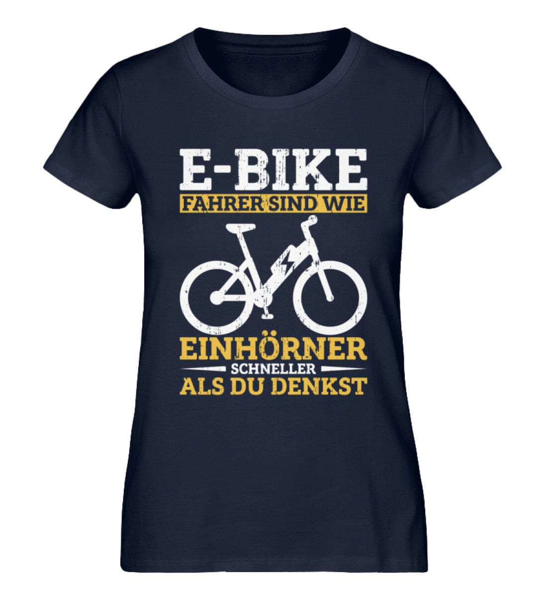 E-Bike Fahrer sind Einhörner - Damen Premium Bio Shirt French Navy XS