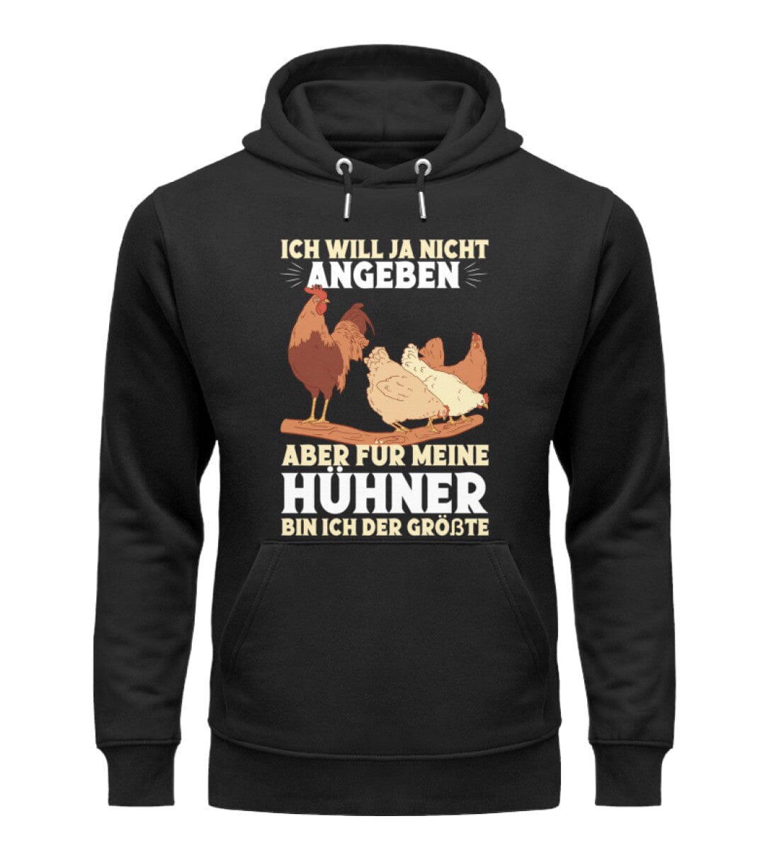Für meine Hühner bin ich der Größte - Unisex Premium Bio Hoodie Black XS