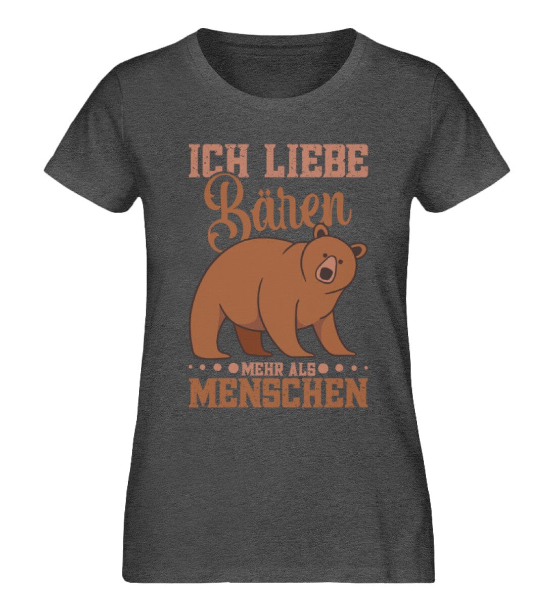 Ich liebe Bären mehr als Menschen - Damen Premium Organic Shirt Dark Heather Grey XS