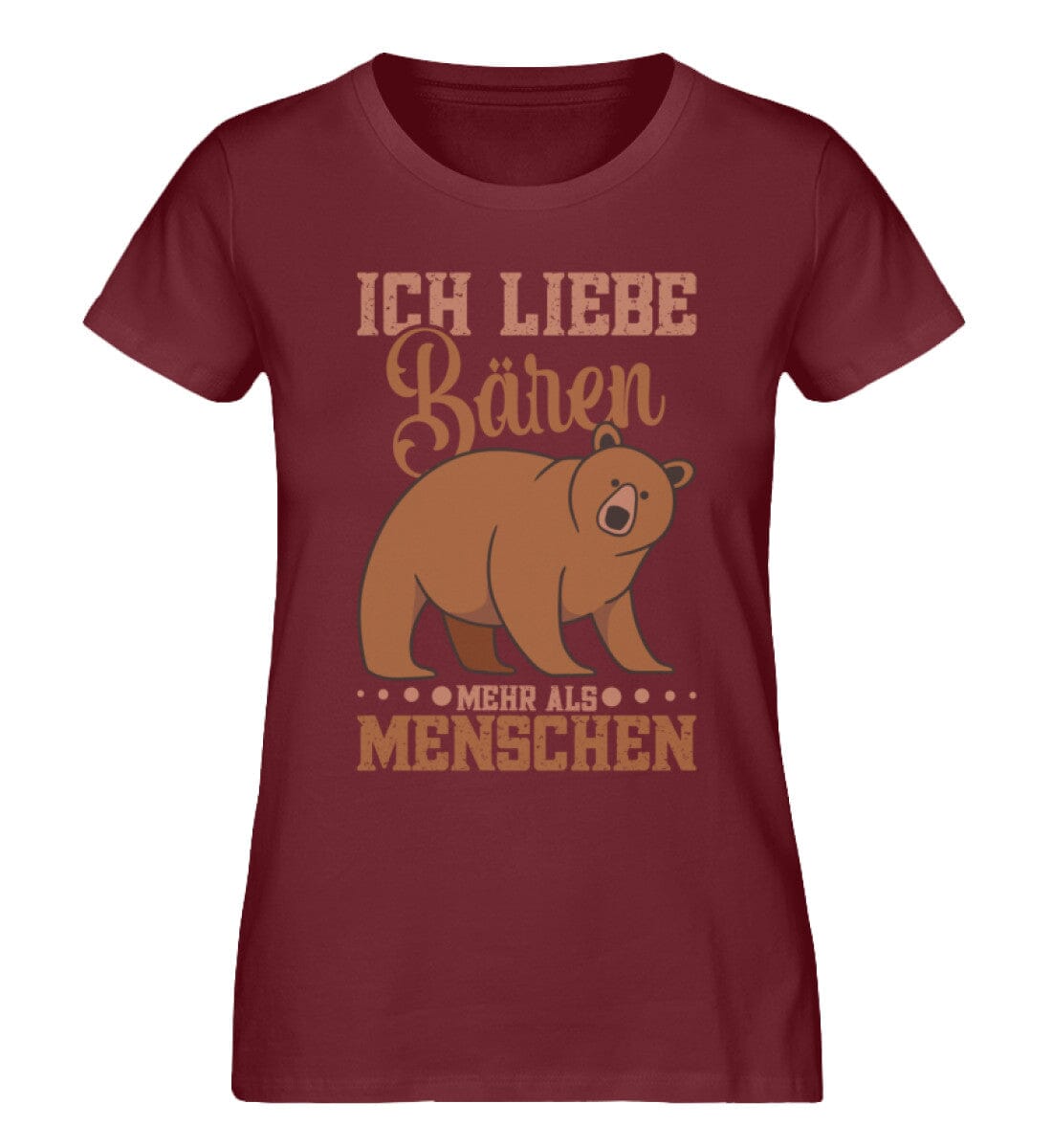 Ich liebe Bären mehr als Menschen - Damen Premium Organic Shirt Burgundy XS