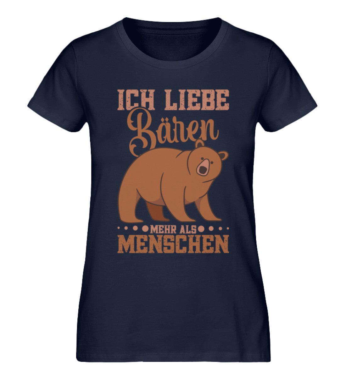 Ich liebe Bären mehr als Menschen - Damen Premium Organic Shirt French Navy XS