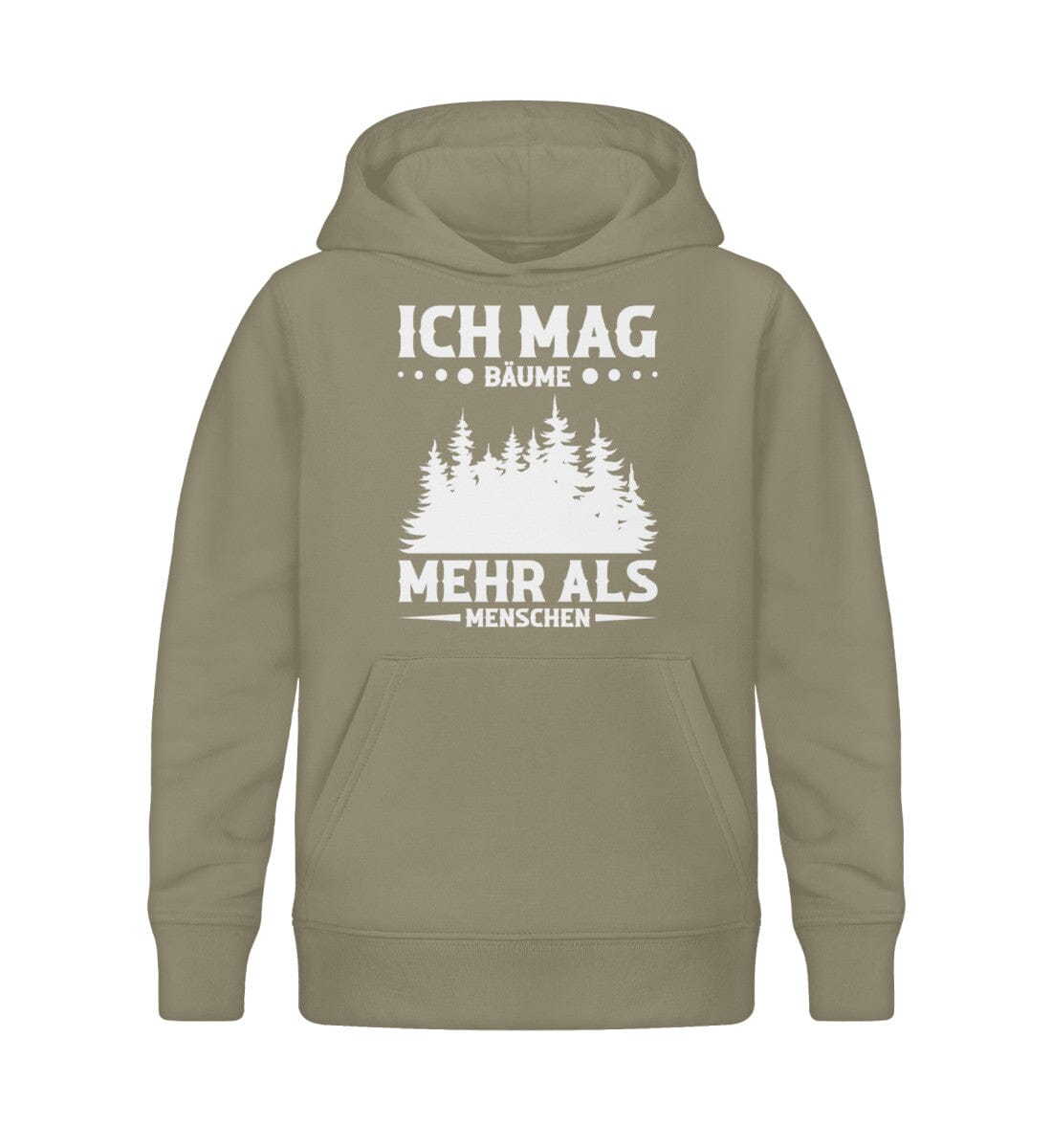Ich mag Bäume mehr als Menschen - Kinder Bio Hoodie Khaki 12/14 (152/164)