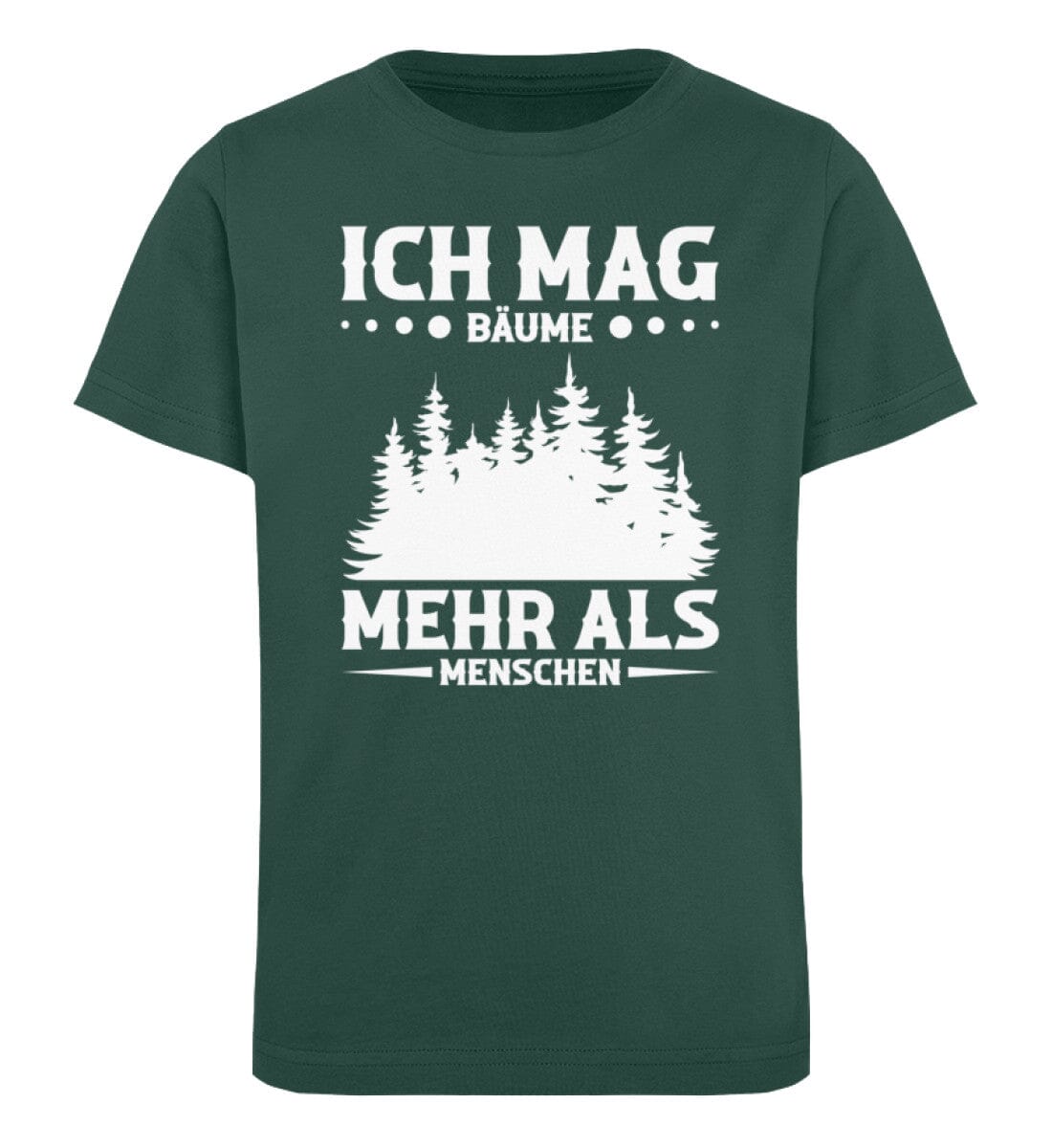 Ich mag Bäume mehr als Menschen - Kinder Bio Shirt Glazed Green 12/14 (152/164)