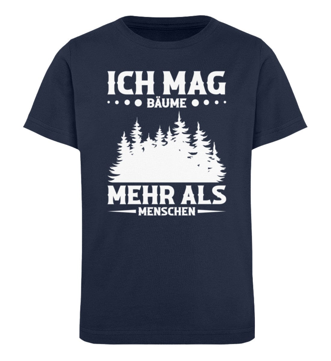 Ich mag Bäume mehr als Menschen - Kinder Bio Shirt French Navy 12/14 (152/164)