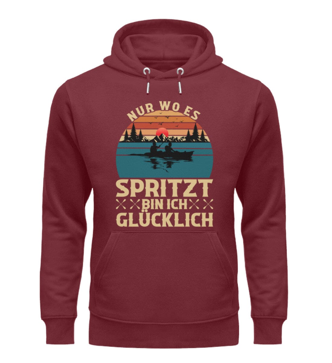 Nur wo es spritzt bin ich glücklich - Unisex Premium Bio Hoodie Burgundy S