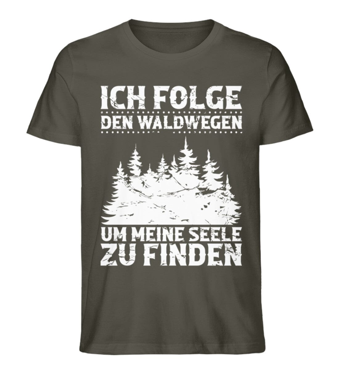 Ich folge den Waldwegen um meine Seele zu finden - Unisex Premium Bio Shirt Khaki S