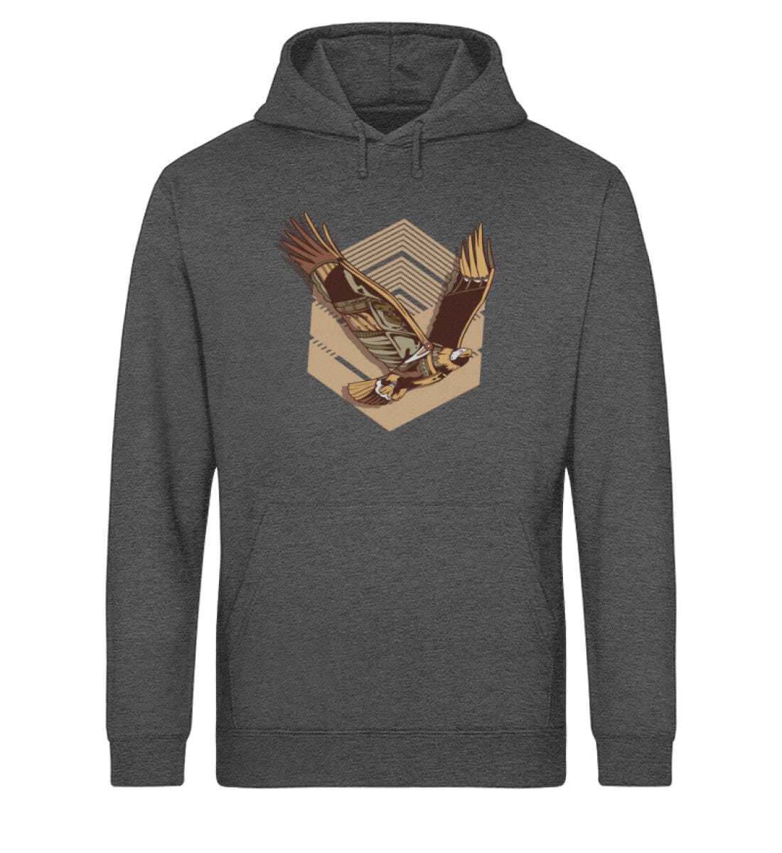 Adler in der Luft - Unisex Bio Hoodie Dark Heather Grey XS