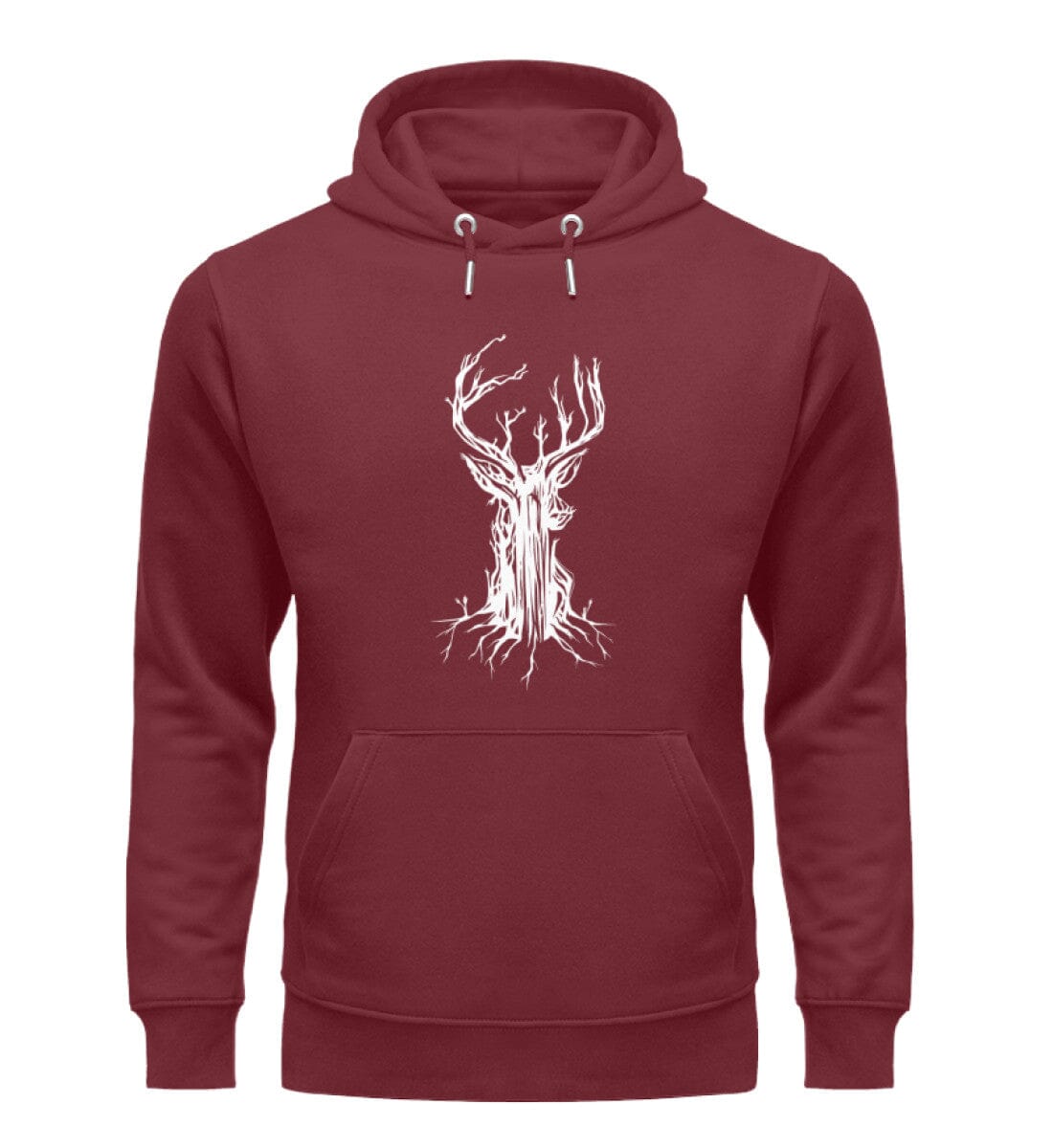 Der hölzerne Hirsch - Unisex Premium Bio Hoodie Burgundy S